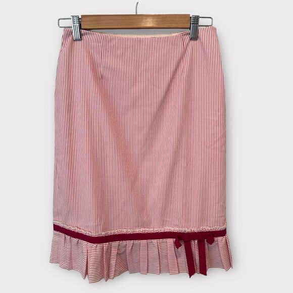 Moschino Cheap And Chic Dresses & Skirts - Moschino Cheap And Chic Preppy Pink And White Pinstriped Mini Skirt With Bow 4